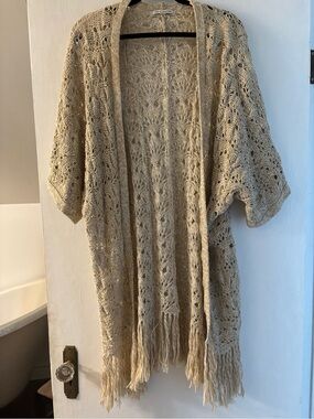 American Eagle boho Crochet Fringe Cardigan